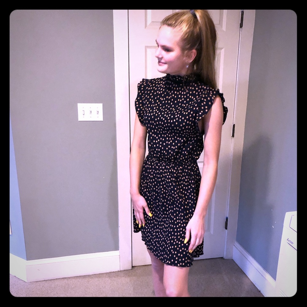 Black and Gold polka dot dress